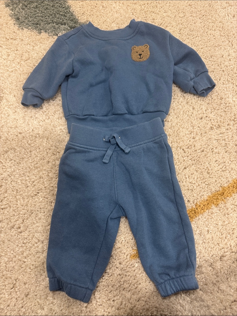 GAP Blue Sweatshirt & Jogger Set with Bear Patch